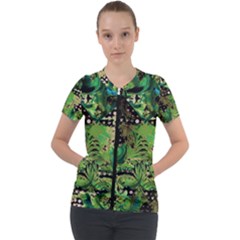 Peacocks And Pyramids Short Sleeve Zip Up Jacket