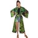 Peacocks And Pyramids Maxi Kimono View1