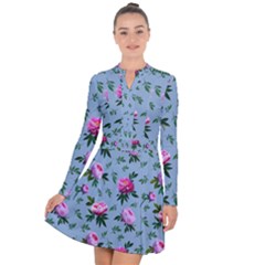 Delicate Peonies Long Sleeve Panel Dress by SychEva