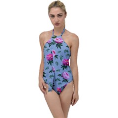 Delicate Peonies Go With The Flow One Piece Swimsuit by SychEva