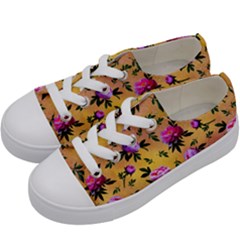 Delicate Peonies Kids  Low Top Canvas Sneakers by SychEva