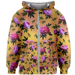 Delicate Peonies Kids  Zipper Hoodie Without Drawstring by SychEva