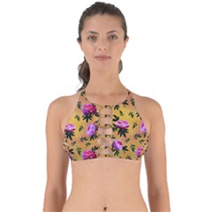 Delicate Peonies Perfectly Cut Out Bikini Top by SychEva