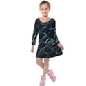 Dragon_Scales Kids  Long Sleeve Velvet Dress View1