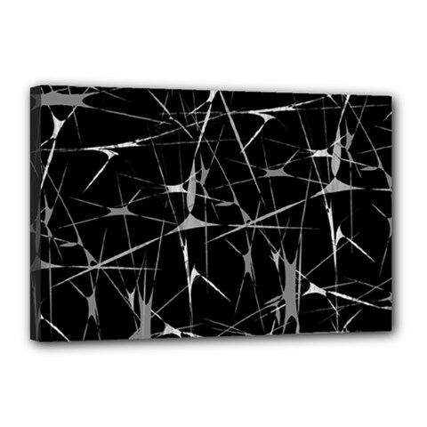 Black And White Splatter Abstract Print Canvas 18  X 12  (stretched) by dflcprintsclothing