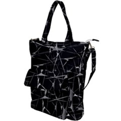 Black And White Splatter Abstract Print Shoulder Tote Bag by dflcprintsclothing