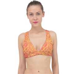 Orange/yellow Line Pattern Classic Banded Bikini Top by LyleHatchDesign