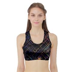 Criss-cross Pattern (multi-colored) Sports Bra With Border by LyleHatchDesign
