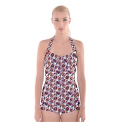 Wild Cards Boyleg Halter Swimsuit  by idjy