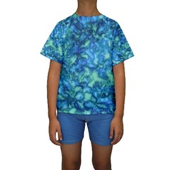 Deep Blues Kids  Short Sleeve Swimwear by AlkaravanCreations