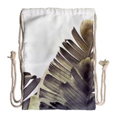 Vintage Banana Leaves Drawstring Bag (large) by goljakoff