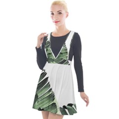 Banana Leaves Plunge Pinafore Velour Dress by goljakoff