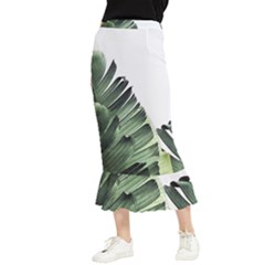 Banana Leaves Maxi Fishtail Chiffon Skirt by goljakoff