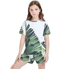 Banana Leaves Kids  Tee And Sports Shorts Set by goljakoff