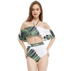 Banana Leaves Halter Flowy Bikini Set  by goljakoff