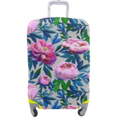 Pink Peonies Watercolor Luggage Cover (large) by SychEva