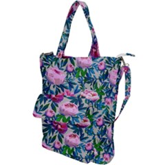 Pink Peonies Watercolor Shoulder Tote Bag by SychEva