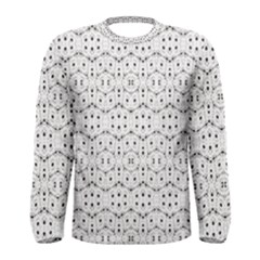 Modern Geometric Black And White Print Pattern Men s Long Sleeve Tee by dflcprintsclothing