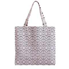 Modern Geometric Black And White Print Pattern Zipper Grocery Tote Bag by dflcprintsclothing