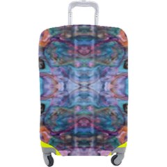 Marbled Pebbles Luggage Cover (large) by kaleidomarblingart