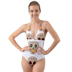 Day Of The Dead Day Of The Dead Halter Cut-Out One Piece Swimsuit