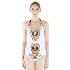 Day Of The Dead Day Of The Dead Halter Swimsuit by GrowBasket