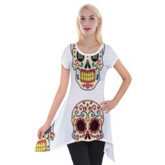 Day Of The Dead Day Of The Dead Short Sleeve Side Drop Tunic