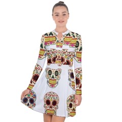 Day Of The Dead Day Of The Dead Long Sleeve Panel Dress