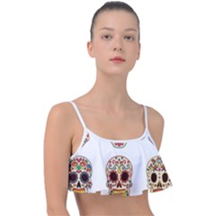 Day Of The Dead Day Of The Dead Frill Bikini Top by GrowBasket