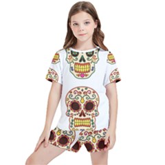 Day Of The Dead Day Of The Dead Kids  Tee and Sports Shorts Set