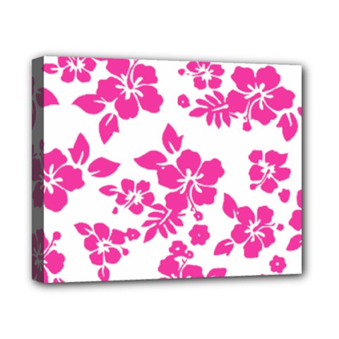 Hibiscus Pattern Pink Canvas 10  X 8  (stretched) by GrowBasket