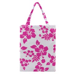 Hibiscus Pattern Pink Classic Tote Bag by GrowBasket