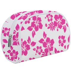 Hibiscus Pattern Pink Make Up Case (large)