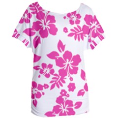 Hibiscus Pattern Pink Women s Oversized Tee by GrowBasket