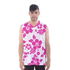 Hibiscus Pattern Pink Men s Basketball Tank Top by GrowBasket