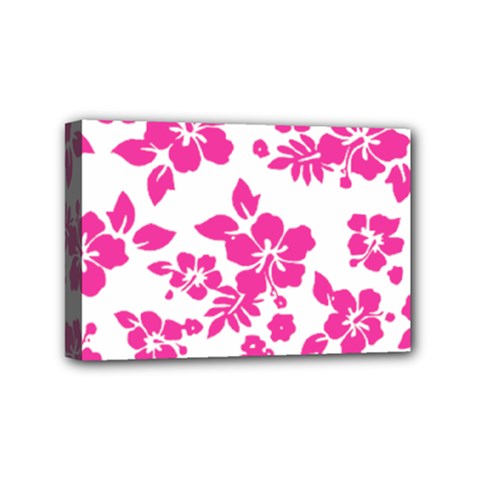 Hibiscus Pattern Pink Mini Canvas 6  X 4  (stretched) by GrowBasket