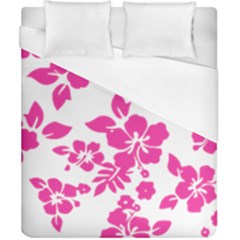 Hibiscus Pattern Pink Duvet Cover (california King Size) by GrowBasket