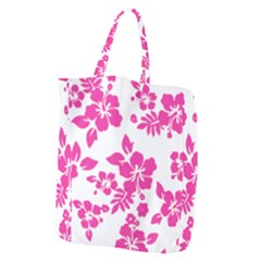 Hibiscus Pattern Pink Giant Grocery Tote by GrowBasket