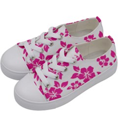 Hibiscus Pattern Pink Kids  Low Top Canvas Sneakers by GrowBasket