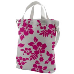 Hibiscus Pattern Pink Canvas Messenger Bag by GrowBasket