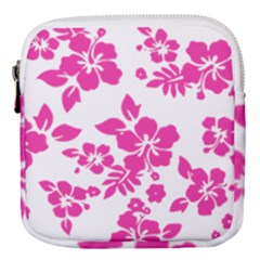 Hibiscus Pattern Pink Mini Square Pouch by GrowBasket