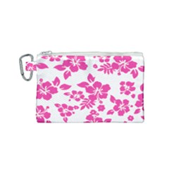 Hibiscus Pattern Pink Canvas Cosmetic Bag (small) by GrowBasket