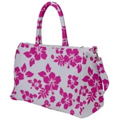 Hibiscus Pattern Pink Duffel Travel Bag by GrowBasket
