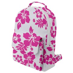 Hibiscus Pattern Pink Flap Pocket Backpack (small) by GrowBasket