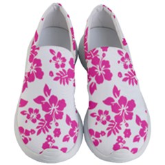 Hibiscus Pattern Pink Women s Lightweight Slip Ons by GrowBasket