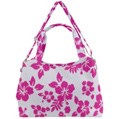 Hibiscus Pattern Pink Double Compartment Shoulder Bag by GrowBasket