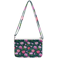 Delicate Watercolor Peony Double Gusset Crossbody Bag by SychEva