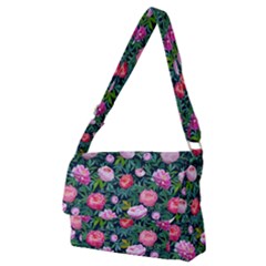 Delicate Watercolor Peony Full Print Messenger Bag (m) by SychEva