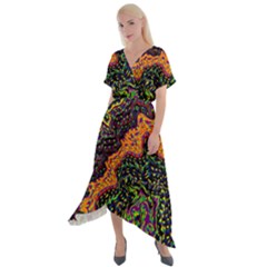 Goghwave Cross Front Sharkbite Hem Maxi Dress by LW323