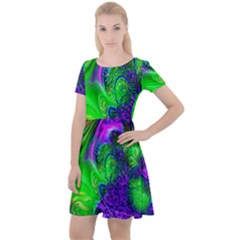 Feathery Winds Cap Sleeve Velour Dress  by LW323